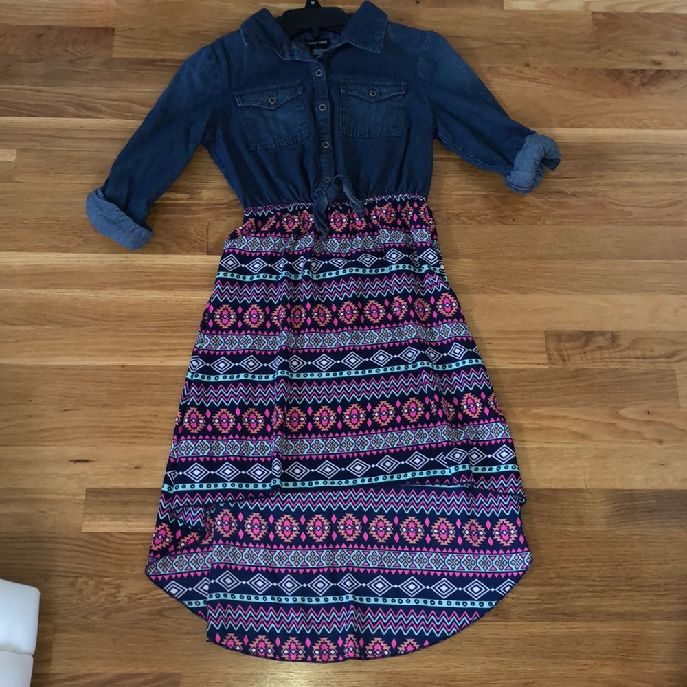 Jean high low dress